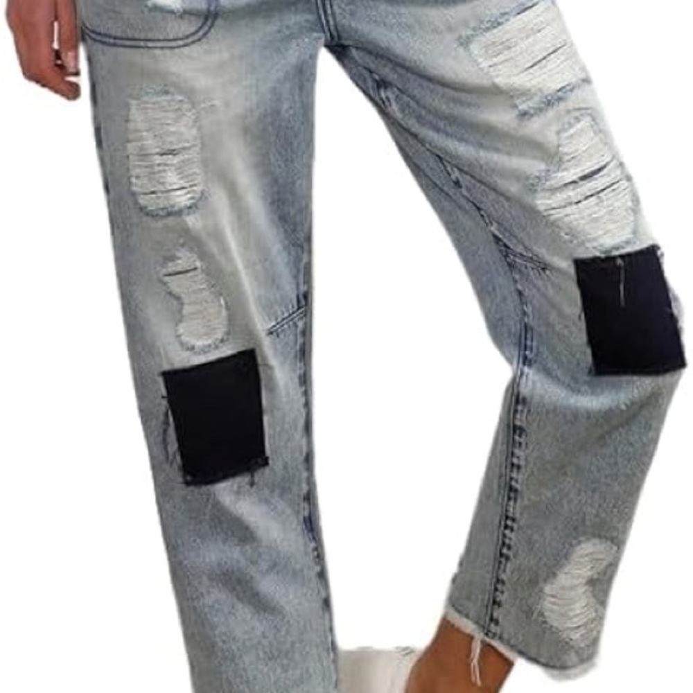 SLOUCH VINTAGE PATCHED WORK JEANS